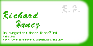 richard hancz business card